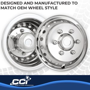 Coast to Coast Wheel Simulator, Fits 16 Inch Dual Rear Steel Wheels, Front and Rear, Polished, Stainless Steel, Snap on – IWCN16S12