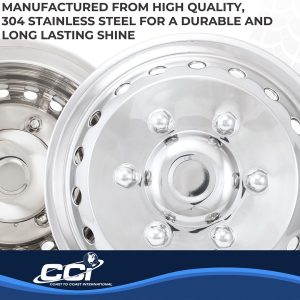 Coast to Coast Wheel Simulator, Fits 16 Inch Dual Rear Steel Wheels, Front and Rear, Polished, Stainless Steel, Snap on – IWCN16S12