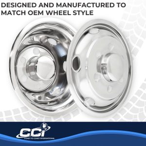 Coast to Coast Wheel Simulator, Fits 19-1/2 Inch Dual Rear Steel Wheels, Front and Rear, Polished, Stainless Steel, Bolt on – IWCN195I90