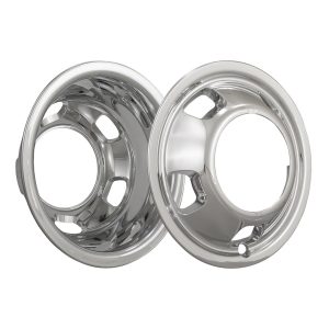 Coast to Coast Wheel Simulator, Fits 17 Inch Wheels, Chrome Plated, ABS Plastic, Snap on, 8 Lug/ 5 Hand Holes, Set of 4 – IWCN8010