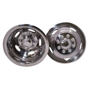Coast to Coast Wheel Simulator, Fits 17 Inch Wheels, Polished, Stainless Steel, Snap on, 8 Lug/ 5 Hand Holes, Set of 4 – IWCN817XN