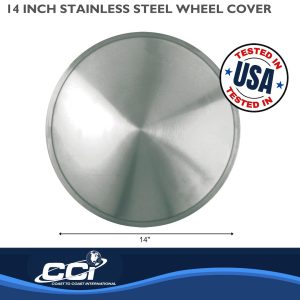 Coast to Coast Wheel Cover, 14 Inch, Full Solid Cover, Stainless Steel, Set of 4 – IWCRD14