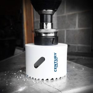Century Dril Hole Saw, Shark Tooth ®, For Cutting Multiple Materials, Two 2-3/8 Inch Diameter Saws, 1-1/2 Inch Cutting Depth, Without Arbor – 05038