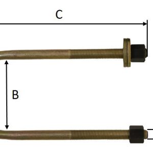 Currie Leaf Spring Axle U Bolt, 7.625 Inch Inside Length, 3 Inch Inside Width, 1/2 Inch Thread Size – CE-9019S