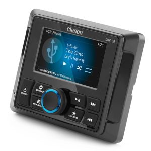 Clarion Radio Remote Control, For Use with CMM-30 and CMM-30BB Radio, With 3 Inch Full Color Lcd Display, Wired, IP67 Waterproof – 010-03228-00