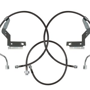 Carli Suspen Brake Line, Stainless Steel Outer/ Kevlar Braid Middle/ Teflon Innercore, For Use with 2-1/2 to 4-1/2 Inch Lift, Set of 4 – CS-FORDBBL-11