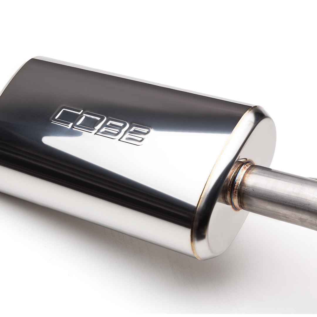 Cobb Tuning Exhaust System Kit, Cat-Back System, Stainless Steel, With Muffler, 3 Inch Pipe Diameter, Single Exhaust with Dual Exit – 5F2100