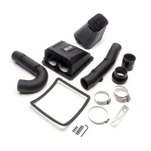 Cobb Tuning Cold Air Intake, Wrinkle Black Powder Coated Mandrel Bent Tube, High Flow Dual Inlet Tapered Oval Filter, With Air Box – 7F1100