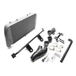 Cobb Tuning Intercooler, Air to Air, Core Size – 24 Inch Length X 14 Inch Height X 3-1/2 Inch Width, 3 Inch Inlet/ Outlet Diameter, Silver – 7F2500-SL