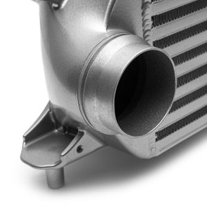 Cobb Tuning Intercooler, Air to Air, Core Size – 18.7 Inch Length X 7.1 Inch Height X 4-1/2 Inch Width, 2-5/8 Inch Inlet/ Outlet Diameter – 7R1500-SL