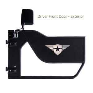 Combat Offrd Door, Mission, Tubular Lower Half, Powder Coated, Black, Steel, Set of 2 – 15-1046