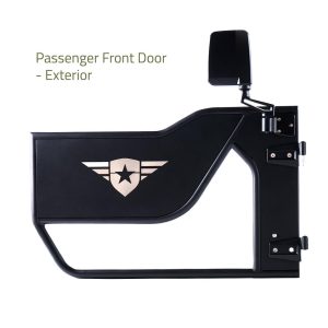 Combat Offrd Door, Mission, Tubular Lower Half, Powder Coated, Black, Steel, Set of 2 – 15-1046