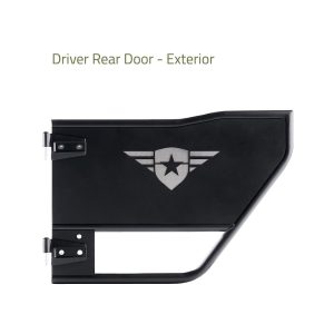 Combat Offrd Door, Mission, Tubular Lower Half, Powder Coated, Black, Steel, Set of 2 – 15-1049