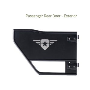 Combat Offrd Door, Mission, Tubular Lower Half, Powder Coated, Black, Steel, Set of 2 – 15-1049
