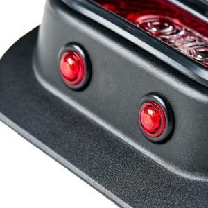 Combat Offrd Tail Light Assembly, Tail Gunner Armor, Clear/ Red Lens, Powder Coated Black Aluminum Housing, LED, White Bulb, Set of 2 – 15-1050