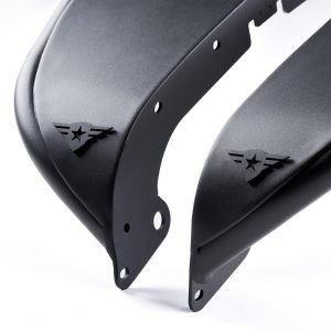 Combat Offrd Fender Flare, Full Assault, Flat Style, 9 Inch Tire Coverage, Black, Aluminum, Set of 2 – 15-1076