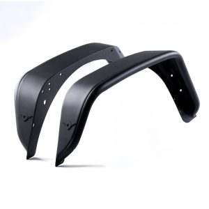 Combat Offrd Fender Flare, Full Assault, Flat Style, 6 Inch Tire Coverage, Black, Aluminum, Set of 2 – 15-1079