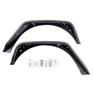 Combat Offrd Fender Flare, Full Assault, Flat Style, 6 Inch Tire Coverage, Black, Aluminum, Set of 2 – 15-1079
