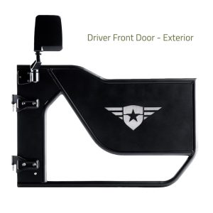 Combat Offrd Door, Mission, Tubular Lower Half, Powder Coated, Black, Steel, Set of 2 – 25-1046