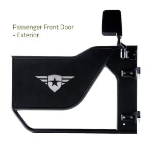 Combat Offrd Door, Mission, Tubular Lower Half, Powder Coated, Black, Steel, Set of 2 – 25-1046
