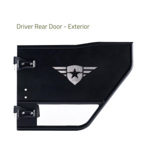 Combat Offrd Door, Mission, Tubular Lower Half, Powder Coated, Black, Steel, Set of 2 – 25-1049