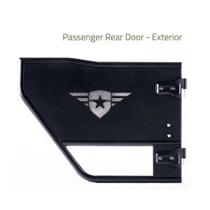 Combat Offrd Door, Mission, Tubular Lower Half, Powder Coated, Black, Steel, Set of 2 – 25-1049