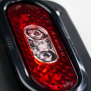 Combat Offrd Tail Light Assembly, Tail Gunner Armor, Clear/ Red Lens, Powder Coated Black Aluminum Housing, LED, White Bulb, Set of 2 – 25-1050