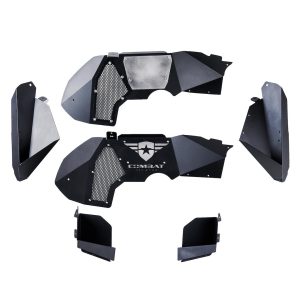Combat Offrd Fender Well Liner, Battle Ready, Powder Coated, Black, Aluminum, Set of 2, With Stainless Steel Hardware – 25-1066