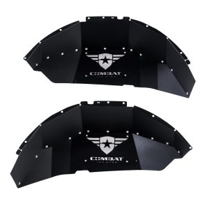 Combat Offrd Fender Well Liner, Battle Ready, Powder Coated, Black, Aluminum, Set of 2, With Stainless Steel Hardware – 25-1069