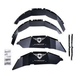 Combat Offrd Fender Well Liner, Battle Ready, Powder Coated, Black, Aluminum, Set of 2, With Stainless Steel Hardware – 25-1069