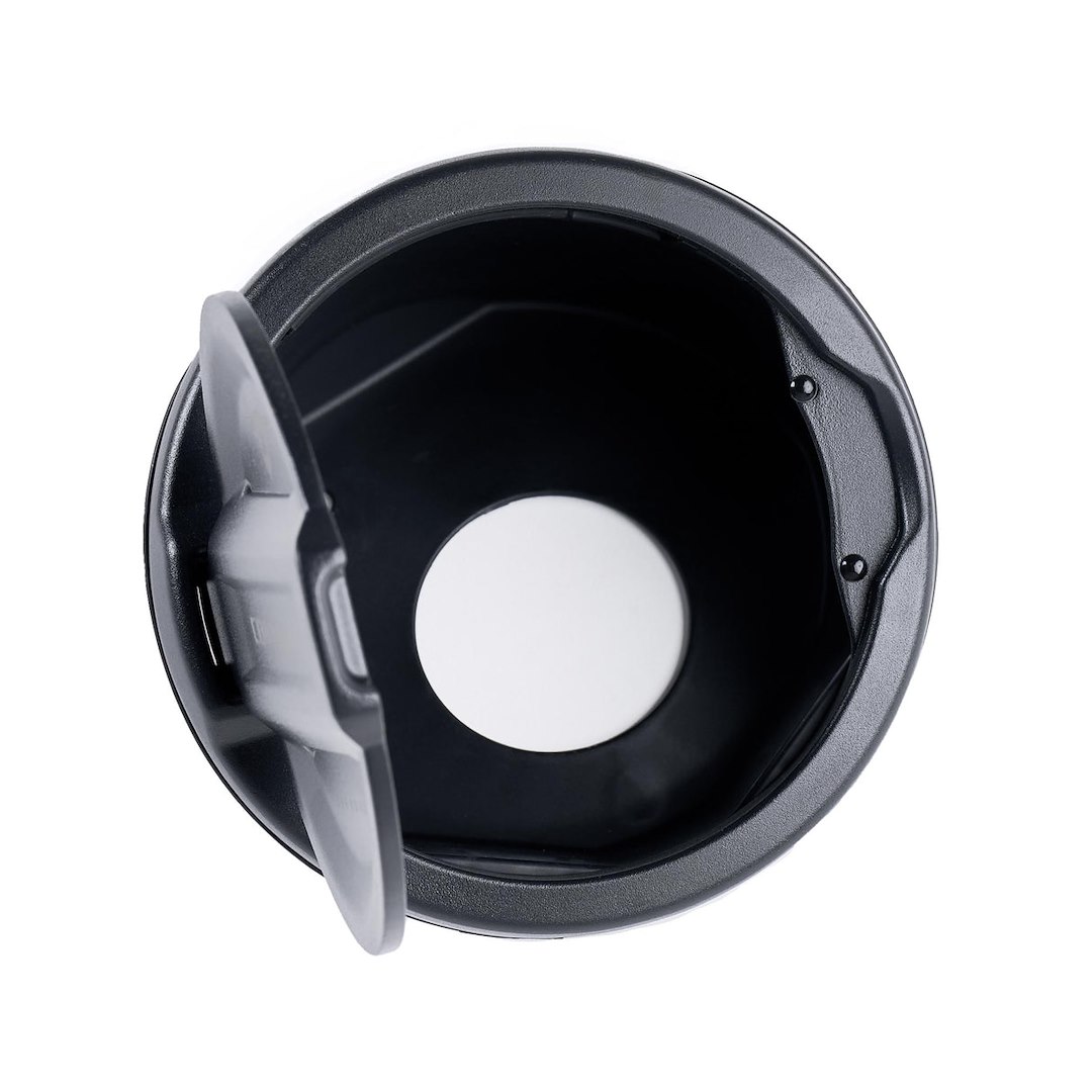 Combat Offrd Fuel Door, Riveted Ring, Powder Coated Black Aluminum/ Plastic, Non-Locking – 25-1070