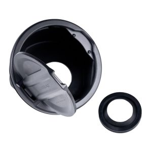 Combat Offrd Fuel Door, Riveted Ring, Powder Coated Black Aluminum/ Plastic, Non-Locking – 25-1070