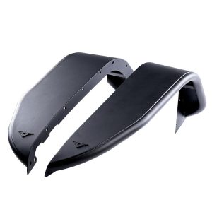 Combat Offrd Fender Flare, Full Assault, Flat Style, 9 Inch Tire Coverage, Black, Aluminum, Set of 2 – 25-1076