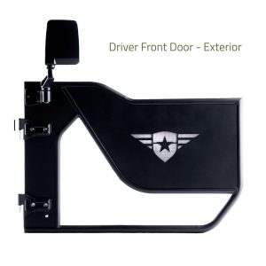 Combat Offrd Door, Mission, Tubular Lower Half, Powder Coated, Black, Steel, Set of 2 – 35-1046