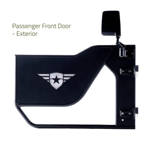 Combat Offrd Door, Mission, Tubular Lower Half, Powder Coated, Black, Steel, Set of 2 – 35-1046