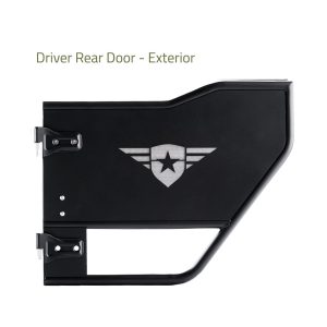Combat Offrd Door, Mission, Tubular Lower Half, Powder Coated, Black, Steel, Set of 2 – 35-1049