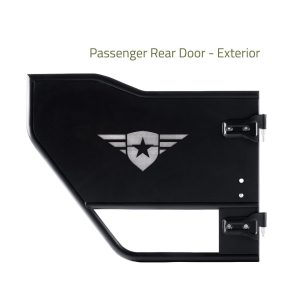 Combat Offrd Door, Mission, Tubular Lower Half, Powder Coated, Black, Steel, Set of 2 – 35-1049