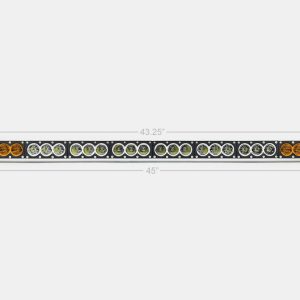 Cali Raised Light Bar, LED, 43 Inch Length, 5 Watt 24 Cree Leds, 240 Watt, Amber Flood Beam/ White Spot Beam, 28000 Lumens – CR2317