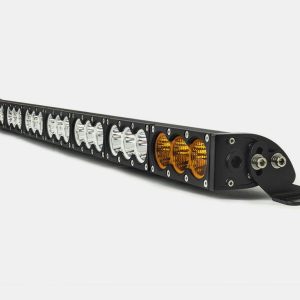 Cali Raised Light Bar, LED, 43 Inch Length, 5 Watt 24 Cree Leds, 240 Watt, Amber Flood Beam/ White Spot Beam, 28000 Lumens – CR2317