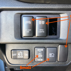 Cali Raised Multi Purpose Switch, On-Off, 12 Volt, For LED Ditch Lights, Rocker, Rectangular, Blue Illumination, Black Housing – CR2384