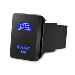 Cali Raised Multi Purpose Switch, On-Off, LED Light Bar Logo, 12 Volt, Rocker, Rectangular, Blue Illumination, Black Housing – CR2385