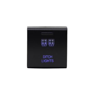 Cali Raised Multi Purpose Switch, 12 Volt, For LED Ditch Lights, Rocker, Square, Blue Illumination, Black Housing – CR2386
