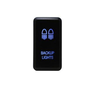 Cali Raised Multi Purpose Switch, On-Off, Backup Light Logo, 12 Volt, Rocker, Rectangular, Blue Illumination, Black – CR2388
