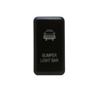 Cali Raised Multi Purpose Switch, 12 Volt, Rocker, Rectangular, Blue Illumination, Black Housing, With Bumper Light Bar Logo – CR2389