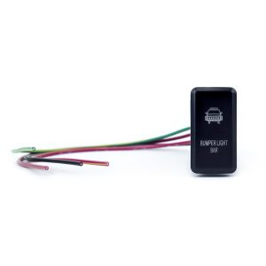 Cali Raised Multi Purpose Switch, On-Off, 12 Volt, Rocker, Rectangular, Amber Illumination, Black Housing, With Bumper Light Bar Logo – CR2390