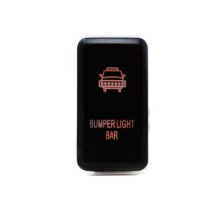 Cali Raised Multi Purpose Switch, On-Off, 12 Volt, Rocker, Rectangular, Amber Illumination, Black Housing, With Bumper Light Bar Logo – CR2390