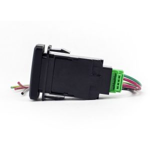 Cali Raised Multi Purpose Switch, On-Off, 12 Volt, Rocker, Rectangular, Blue Illumination, Black Housing, With Ditch Lights Logo – CR2392