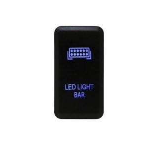 Cali Raised Multi Purpose Switch, 12 Volt, Rocker, Rectangular, Blue Illumination, Black Housing, With LED Light Bar Logo – CR2394