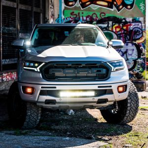 Cali Raised Light Bar, LED, 22 Inch Length, 40 White 5D Optic Osram 5 Watt LED, 200 Watt, Spot Beam, 20000 Lumens, Clear Polycarbonate Lens – CR2406
