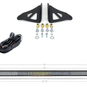 Cali Raised Light Bar, LED, 52 Inch Length, 100 5D Optic Osram 5 Watt LED, 500 Watt, Combo Beam, 50000 Lumens, Clear Polycarbonate Lens – CR2463